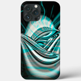 Onda curva-prateada sob fumaça verde-ciano no escu