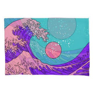 Onda de Excelente Vaporwave: Arte Oceânica Estiliz