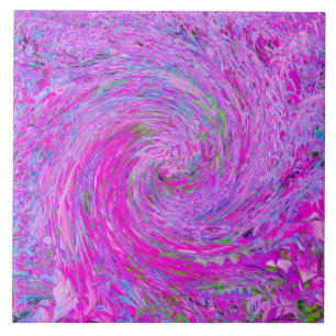 Onda de Folhagem Abstrata Giratória Rosa Quente De