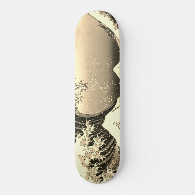 Onda de pintura de trabalho de arte japonês, skate (Frente)