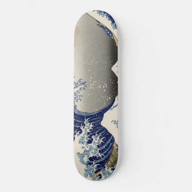 Onda de pintura de trabalho de arte japonês, skate (Frente)