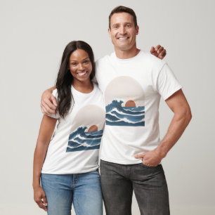 Onda do Oceano ao Pôr do Sol Camiseta Estilo Art