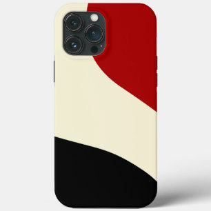 Onda mínima elegante em vermelho, preto e creme