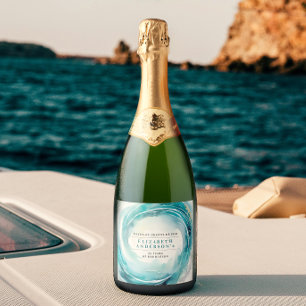 Onda na moda Elegante Costeira Turquesa Oceânica