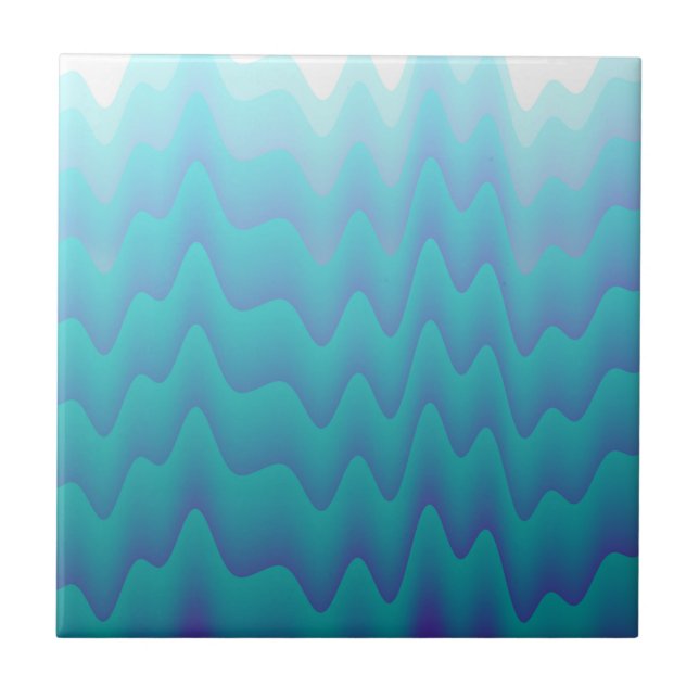 Ondas Abstratas Azul Turquesa (Frente)