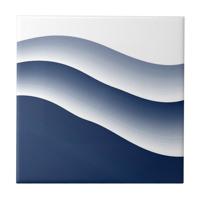 Ondas Abstratas do Oceano Azul-Navy (Frente)