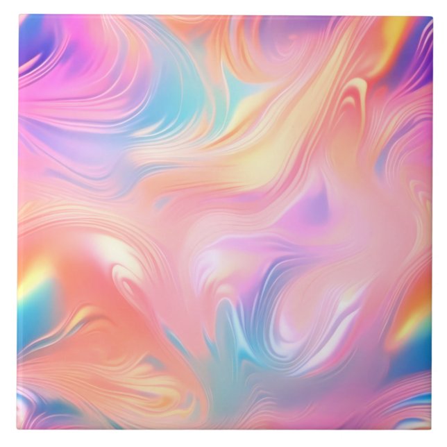 Ondas abstratas rosa azul amarelo da moda (Frente)