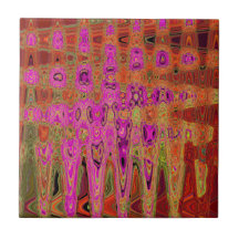 Ondas Atômicas Abstratas Groovy Rosa Quente Retro