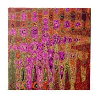 Ondas Atômicas Abstratas Groovy Rosa Quente Retro