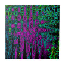 Ondas Atômicas Groovy Abstratas Magenta em Negrito