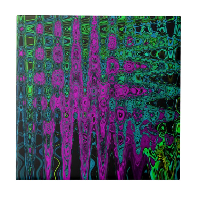 Ondas Atômicas Groovy Abstratas Magenta em Negrito (Frente)