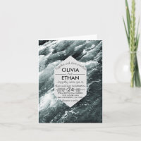 Ondas azuis do oceano Elegante Convite de Casament