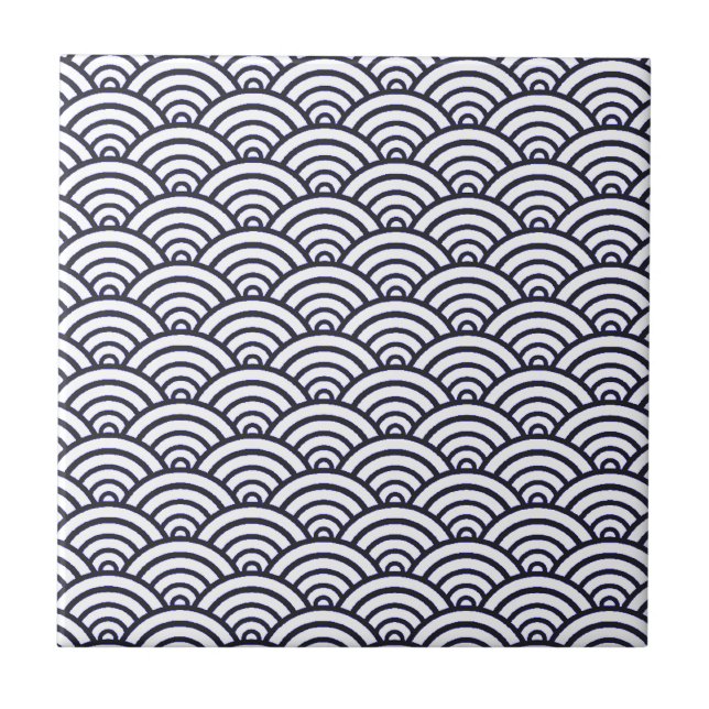 Ondas Azuis Japonesas Seigaiha Mar (Frente)
