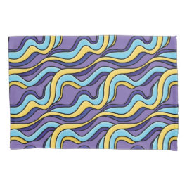 Ondas Coloridas Travesseiro de Padrão Moderno Retr
