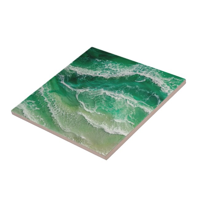 Ondas Costeiras de Resina Falsa Verde  (Lateral)