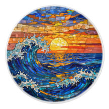 Ondas Costeiras do Oceano Pôr do Sol