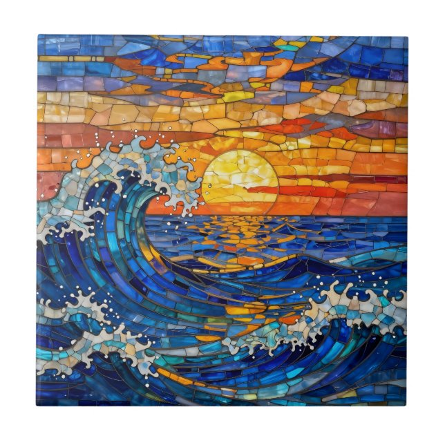 Ondas Costeiras Oceânicas Pôr do Sol   (Frente)