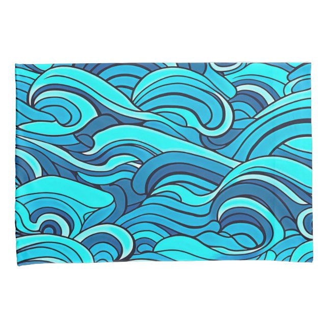 Ondas de Água do Oceano Azul Turquesa Abstrato | (Frente-Direita)