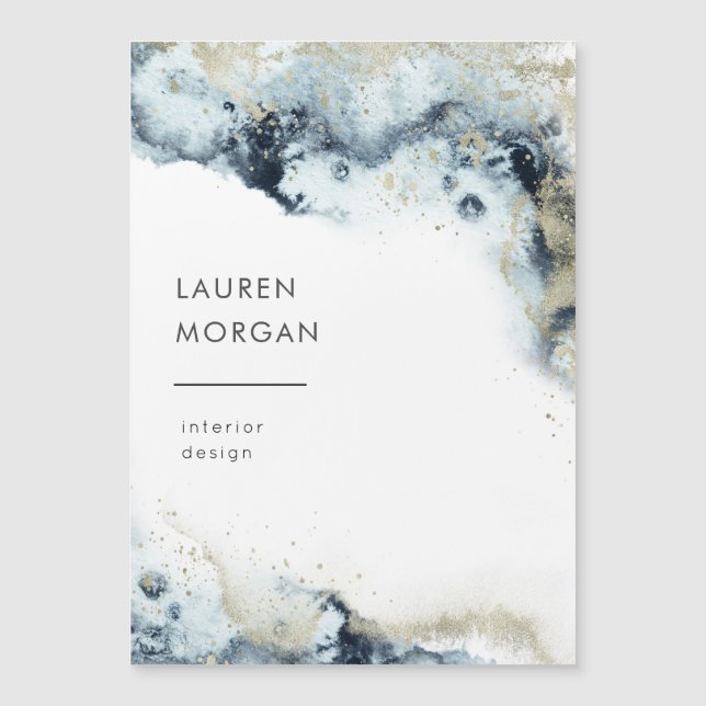 Ondas de Aquarela e Cartão de visita magnética de  (Frente)