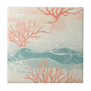 Ondas de Coral e Conchas Costeiras em Aquarela (8)