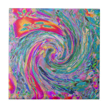 Ondas de Cores Psicodélicas Florais Abstratas em A