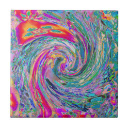 Ondas de Cores Psicodélicas Florais Abstratas em A