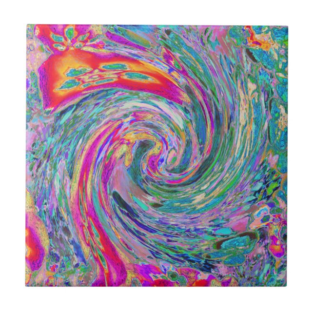 Ondas de Cores Psicodélicas Florais Abstratas em A (Frente)