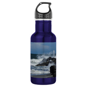 Ondas De Cruzamento Na Garrafa De Água De Aço Inox