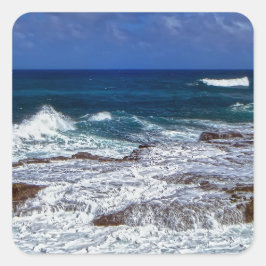 Ondas De Cruzamento No Adesivo Quadrado De Rochas