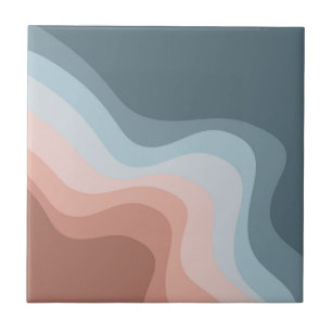 Ondas de estilo retro azuis e rosa