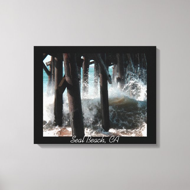 Ondas de queda - Canvas de cais de praia (Frente)