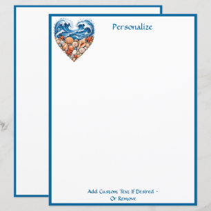 Ondas do Coração do Oceano Conchas – Personalize C