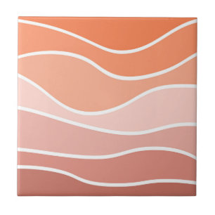 Ondas do estilo retrô cor-de-rosa e laranja