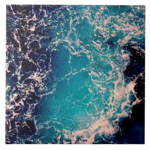 Ondas do Oceano Azul Profundo Elegantes de Fundo
