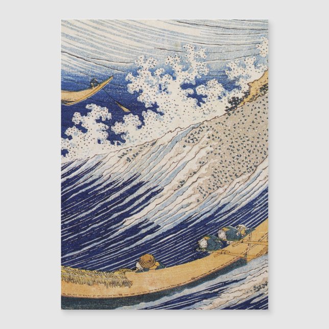 Ondas do Oceano de Hokusai Barcos no Mar (Frente)