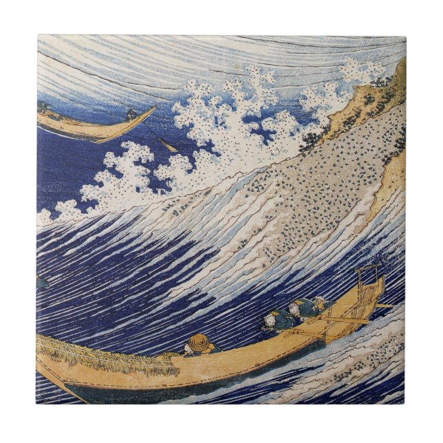 Ondas do Oceano de Hokusai Barcos no Mar (Frente)
