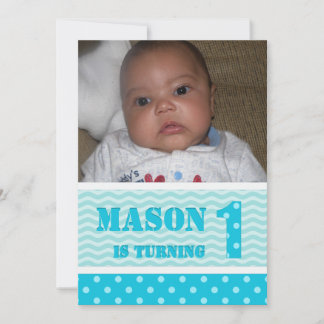 Ondas e convites para primeiros aniversarios Polka