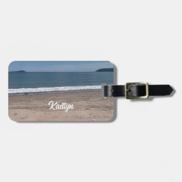Ondas na Etiqueta de Bagagem da Praia