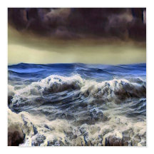 Ondas selvagens no oceano - Poster