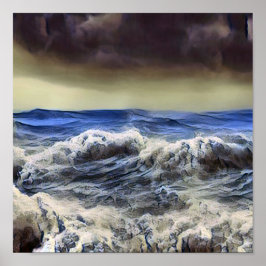 Ondas selvagens no oceano - Poster