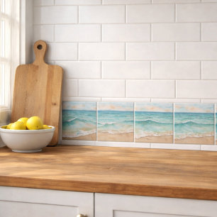 Ondas Serenas de Praia em Aquarela - Vibrações do