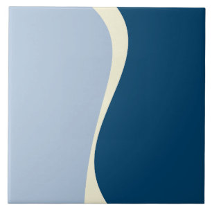 Ondas Simples 2 em Azul Escuro, Azul Claro e Creme