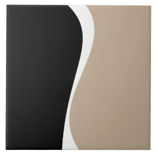 Ondas Simples 2 - Taupe, Preto e Branco
