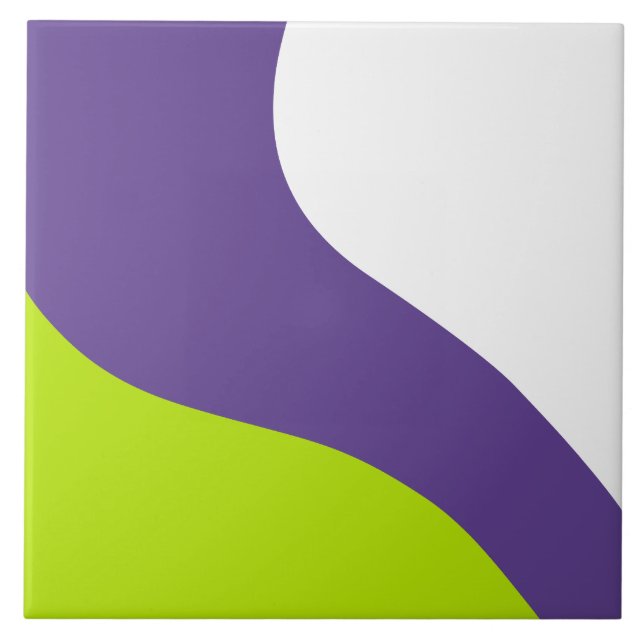 Ondas simples em Verde limão e roxo (Frente)