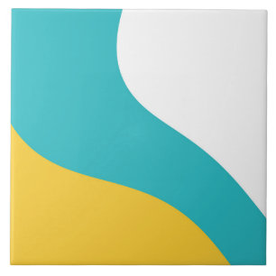 Ondas Simples - Turquesa e Amarelo