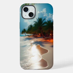 Ondas tropicais praia azul nublada