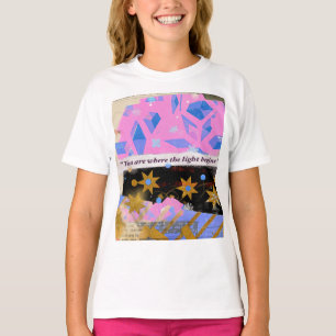 Onde a Luz Começa – Camiseta Pink Gold Art