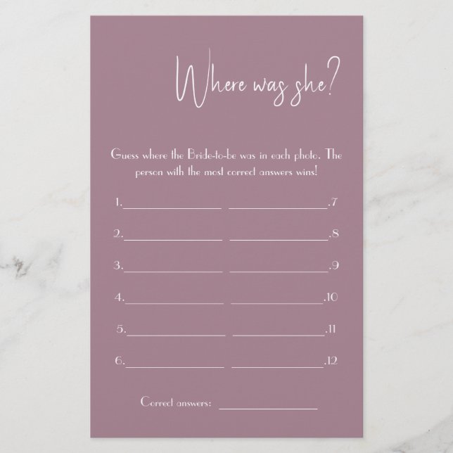 Onde ela estava? Folheto da placa de jogo do chá (Frente)