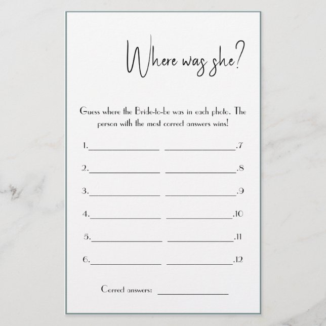 Onde ela estava? Folheto da placa de jogo do chá (Frente)