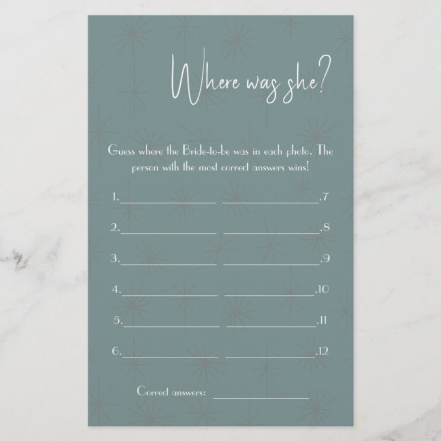 Onde ela estava? Folheto da placa de jogo do chá (Frente)